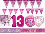 Happy 13th Birthday Decorations Pink Age 13 Happy 13th Birthday Party Decorations Banners