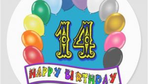 Happy 14th Birthday Banners 14th Birthday Gifts with assorted Balloons Design Sticker