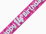 Happy 16th Birthday Banner Pink Pink Age 14 Girls Happy 14th Birthday Banner Balloons