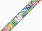Happy 16th Birthday Banners Banner Happy 16th Birthday Foil Stars Partyshop Co Nz