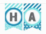 Happy 1st Birthday Banner Blue Printable Birthday Banner In Blues Gray Especially Paper