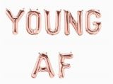 Happy 30th Birthday Banner Rose Gold Young Af Balloon Banner Rose Gold Silver Gold Blue