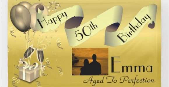 Happy 50th Birthday Banner Personalised Custom Idea Happy 50th Birthday Banner