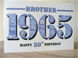 Happy 50th Birthday Brother Cards Happy 50th Birthday Brother Card Born In 1965 Folksy