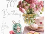 Happy 70th Birthday Flowers Greeting Card Jj4061 Female 70th Birthday French