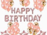 Happy Birthday Balloon Banner Rose Gold Rose Gold Birthday Decoration Supplies Pink Happy Birthday