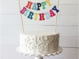 Happy Birthday Banner Cake topper Custom Happy Birthday Felt Banner Cake topper Stiffened