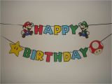 Happy Birthday Banner Cut Out Mario Happy Birthday Party Wall Decoration Banner Cut Out