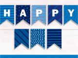 Happy Birthday Banner Cut Out Printable Banner Blue Happy Birthday Pretty Diy Decor Blue