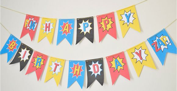 Happy Birthday Banner Diy Superhero Happy Birthday Banner Diy Superhero by