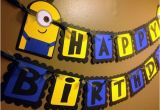 Happy Birthday Banner Minions Minion Despicable Me Inspired Happy Birthday Banner