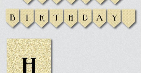 Happy Birthday Banner Pdf Free Happy Birthday Banner Gold Glitter Banner Printable