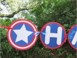 Happy Birthday Banner Red and Blue Captain America Inspired Quot Happy Birthday Quot Banner Red