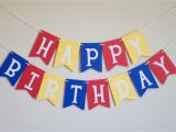 Happy Birthday Banner Red and Blue Happy Birthday Banner In Red Yellow and Blue by