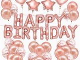 Happy Birthday Banner Rose Gold Happy Birthday Balloons Amazon Co Uk