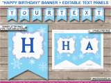 Happy Birthday Banner Template Frozen Party Banner Template Birthday Banner Editable