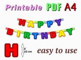 Happy Birthday Banner Template Pdf Items Similar to Printable Happy Birthday Banner Pdf A4