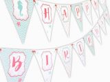 Happy Birthday Banner Under the Sea Mermaid Under the Sea Happy Birthday Banner Pennant