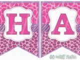 Happy Birthday Banner Violet Happy Birthday Banner Printable Animal Print Purple Pink