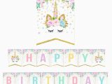 Happy Birthday Banners for Card Making Laphil Unicorn Happy Birthday Banner Baby Shower Paper