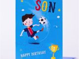 Happy Birthday Cards for A son Birthday Card Happy Birthday son Football Character