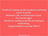 Happy Birthday Dear Wife Quotes Thanks for Making My Life Birthday Quotes 2 Image