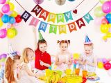 Happy Birthday Decoration Items Happy Birthday Decorations Banner with Set Of 6 Tissue Pom