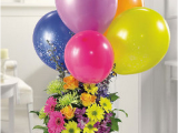 Happy Birthday Flowers and Balloons Pictures Birthday Flowers Ideas with Colorful Balloons Png 1 Comment