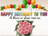 Happy Birthday Flowers with Balloons Cute Happy Birthday Greeting Cards Download