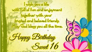 Happy Birthday Sweet Sixteen Quotes 16th Birthday Wishes 365greetings Com