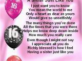 Happy Sweet 16 Birthday Quotes Sister 29 Best Sister Poem Gifts Images On Pinterest