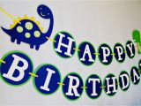 Happy Third Birthday Banner Dinoroar Happy Birthday Banner for Boys 28 00 Via Etsy