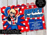Harley Quinn Birthday Invitation Template Harley Quinn Super Hero Girls Birthday Party Printable