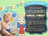 Harry the Bunny Birthday Invitations Harry the Bunny Baby First Tv Inspired Birthday Por