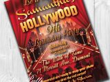 Hollywood themed Birthday Party Invitations Hollywood Party Invitations Hollywood Invitation Hollywood