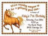 Horse Birthday Invites Personalized Birthday Invitations Horse Western Wild West