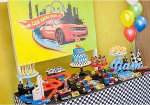 Hot Wheels Birthday Decorations Kara 39 S Party Ideas Hot Wheels Car Birthday Party Kara