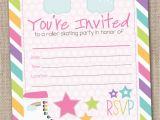 How to Fill Out Birthday Party Invitations Fill In Roller Skating Party Invitations by