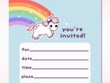 How to Make Cute Invitations for Birthdays Rainbow Unicorn Birthday Invitations Rainbow Unicorn