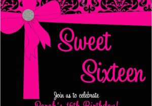 Invitations for A Sweet 16 Birthday Party Pink Black Sweet 16 Birthday Invitations Quinceanera