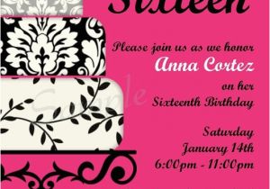 Invitations for A Sweet 16 Birthday Party Printable Sweet Sixteen Party Invitation