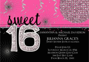 Invitations for A Sweet 16 Birthday Party Sweet 16 Birthday Invitation Hot Pink Custom and Printable