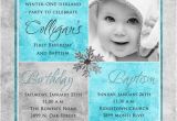 Invitations for Baptism and 1st Birthday together 1st Birthday and Christening Baptism Invitation Sample