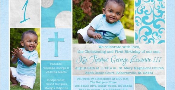 Invitations for Baptism and 1st Birthday together First Birthday and Baptism Invitations Dolanpedia