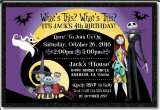 Jack Skellington Birthday Invitations Nightmare before Christmas Birthday Invitation Di 346