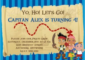 Jake and the Neverland Pirate Birthday Invitations Jake and the Neverland Pirates Birthday Invitation