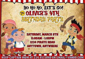 Jake and the Neverland Pirate Birthday Invitations Jake and the Neverland Pirates Party Games Invitations