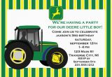 John Deere 1st Birthday Invitations John Deere Tractor Birthday Invitation Announce It