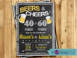 Joint Birthday Party Invitations for Adults Adult Birthday Joint Party Invitation for Men Beers Cheer