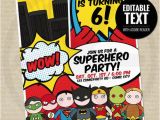 Justice League Birthday Invitations Printable Justice League Party Invitation Justice League by Eltendedero